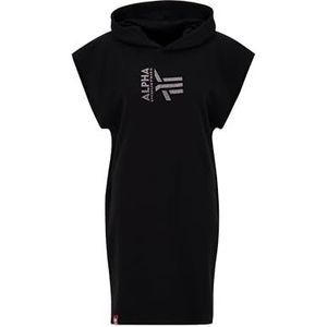 ALPHA INDUSTRIES Hoody Dress Glitter Wmn Pullover voor dames, 03-zwart, XL