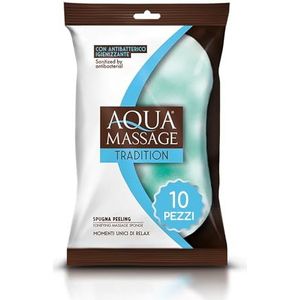 ARIX | 10 massasponzen voor het lichaam van de lijn Aqua Massage Tradition, zachte spons voor lichaamsmassage met antibacterieel, voor momenten van ontspanning - 10 sponzen