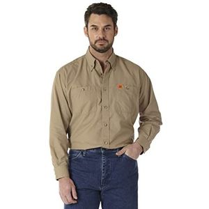 FR Flame Resistant Two Pocket Work Shirt, Tan, Large