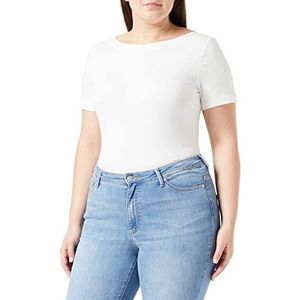 VERO MODA CURVE Vmvanda Modal S/S Top Noos Curve T-shirt voor dames, wit (snow white), S