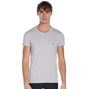 Emporio Armani Heren Basic Stretch Cotton T-shirt met V-hals pyjama bovendeel, gemengd grijs, M