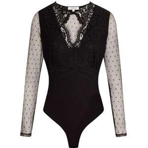 Morgan Bodysuit met lange mouwen, Zwart, M