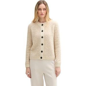 TOM TAILOR Cardigan gebreide jas voor dames, 33962 - Doeskin Melange, XL