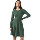 Gebreide Jurk - Ronde Hals - Kanten Manchetten - Korte Lengte - Zwart