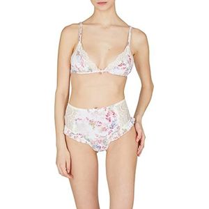 Emporio Armani Dames Dames Daily Charm Microvezel Thong Hipster Slipjes, Yoghurt Floral Print, XS