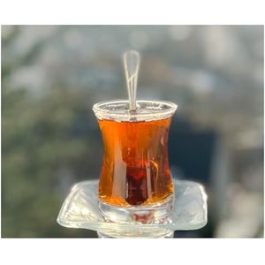 Topkapi – 18-delige Turkse theeset Ebru-Sultan, 6 theeglazen, 6 onderzetters, 6 theelepels, complete set