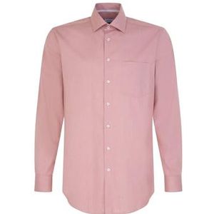 Seidensticker Zakelijk overhemd voor heren, regular fit, strijkvrij, kent-kraag, lange mouwen, 100% katoen, rood, 40