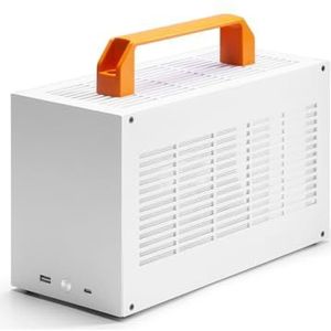 SGPC Itx Mini Case - Nieuwe K49 (Staal)/Verbeterde versie van K55, Full-Size GPU Compatible, 2 handgrepen, geventileerd paneel - 2 stalen en 1 acryl zijpanelen/6L kleine Itx behuizing