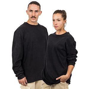 Blackskies Oversized Basic Longsleeve T-shirt | Streetwear Luxe Lange Mouw Tea Honkbalpetten Heren Dames Trui Sweatshirt Sweater - Zwart Vintage - Medium