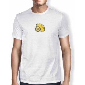 Green Fish, Basic T-shirt voor heren, 100% katoen, regular fit, Digital Icon Printed, maat: S, kleur: wit, wit, S