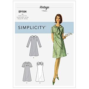 SIMPLICITY Naaipatroon S9104 Misses' Vintage jurken met mouw & hals Variatie, VARIOUS, R5 (14-16-18-20-22)