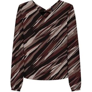 ONLY Dames Onlnova Life Elite L/S Mallory AOP Top, Brown Stone/Aop:589 Russet Graphic, S