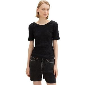 TOM TAILOR Denim T-shirt voor dames, 14482 - Deep Black, S