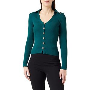 Trendyol Dames rechte lange mouwen slank gebreid vest, emerald green, L