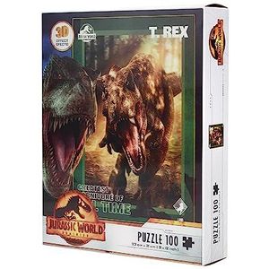 SD TOYS 3D Effect Poster T-Rex Jurassic World-Puzzle 100 Stuk-SDTUNI25575-Veelkleurig One Size, Multicolor (8435450255755)