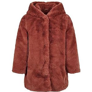 Urban Classics Meisjesmantel Girls Hooded Teddy Coat, behaaglijke winterjas met capuchon, verkrijgbaar in 2 kleuren, maten 110/116-158/164, Darkrose, 110/116 cm