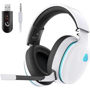 Gvyugke 2,4 GHz Wireless Gaming Headset voor PC, PS4, PS5, Mac, Switch, Bluetooth draadloze hoofdtelefoon met afneembare microfoon met ruisonderdrukking, 3,5 mm kabelmodus voor de Xbox-serie