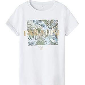 NAME IT Girl's NKFFARINA SS TOP T-shirt, Bright White, 122/128, wit (bright white), 122/128 cm