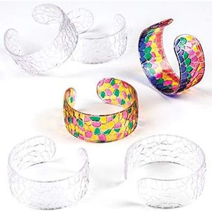 Baker Ross Kristallen mozaïekarmbanden om in te kleuren (6 stuks) - creatieve hobby's voor kinderen