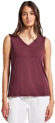 Street One - V-hals Top - Rood - Viscosemix met Stretch