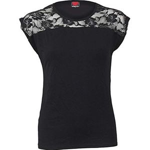 Spiral Direct Vrouwen Urban Fashion-Lace Shift Elegant Top Vest, Zwart (Zwart 001), S