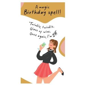 Gezicht Pijn Verjaardagskaart voor Haar, Een Magische Verjaardag Spell! Vrouwelijke Verjaardagskaart, Grappige Verjaardagskaart voor haar