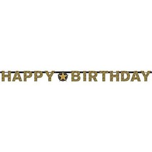 Amscan 9901179 - partyketting Happy Birthday, folie, 213 x 16,2 cm, fonkelende viering, slinger, hangdecoratie, verjaardag