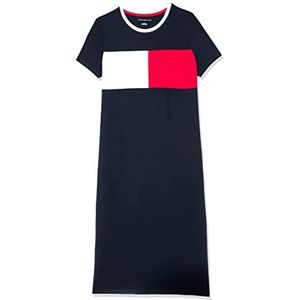 Tommy Hilfiger Dames T-shirt korte mouwen katoenen zomerjurken Midi, Classic Sky Captain Multi, XL, Klassieke Sky Captain Multi, XL