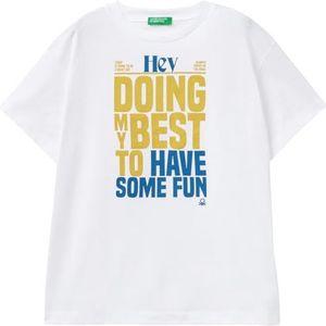 United Colors of Benetton T-shirt voor kinderen en jongeren, Wit, 122
