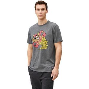 Koton Heren Tasmanian Devil Oversized T-shirt gelicentieerd bedrukt, antraciet (047), S