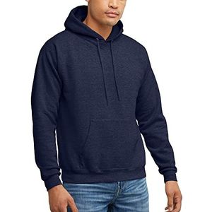 Hanes ComfortBlend EcoSmart Pullover Hoodie Sweatshirt, Marineblauw (Heather Navy), XXL