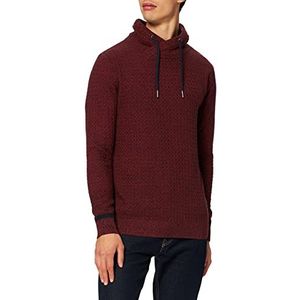 TOM TAILOR Uomini Gestructureerde trui 1028169, 28100 - Chili Red Navy Mouliné, XL