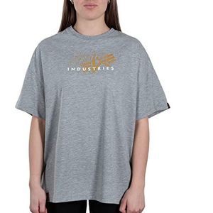 ALPHA INDUSTRIES T-shirt met korte mouwen Vrouwen Gouden logo Os T Wmn (1 stuks), Grijze heide, XL