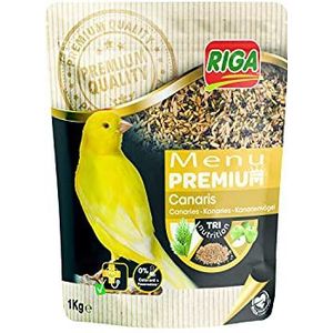 Riga - Premium Menu voor Canaries - Mix van zaden, granen en plantaardige eiwitten - Tri-Nutrition Concept - Helpt bij een optimale darmwerking - 1 kg