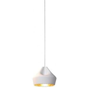 Hanglamp Pleat Box 24 E14 5-8W met keramische kap en email binnen wit goud 21 x 21 x 18 cm (A636-174)