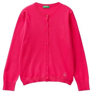 United Colors of Benetton Gebreid vest voor meisjes en meisjes, Rood Magenta 34L, 130 cm