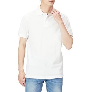 Amazon Essentials Men's Poloshirt van piqué-katoen met slanke pasvorm, Wit, S