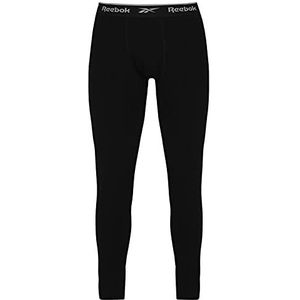 Reebok Heren broek zwart Johny lange johns, katoenen stretch basislaag, Zwart, S