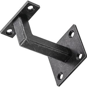 Halcö Ronde leuning met vierpuntsbevestiging, leuninghouder wandafstand 78 mm, leuninghouder zwart gepassiveerd staal