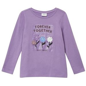 T-shirt - A-lijn - Lange Mouwen - Zacht - Glitterprint - 3D Bloemenapplicaties