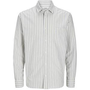 RDDLESNER Oxford Stripe Shirt L/S SN, Egret/Stripes: estate Blue, L