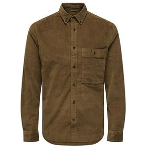 ONLY & SONS ONSNEWTERRY Vrijetijdshemd voor heren, regular fit, beige, bruin, katoen, Monks Robe, M