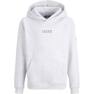 JACK & JONES Jcopoint Sweat Badge Hood Jnr, wit melange., 164