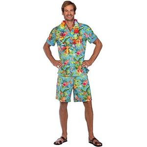 amscan 9908728 Volwassen Mens Hawaiianan Aqua Blue Kostuum Set (Standaard)