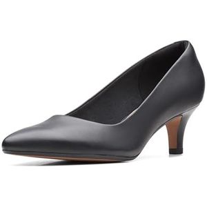 Clarks Linvale Jerica Pumps voor dames, zwart leder, 41 EU Breed