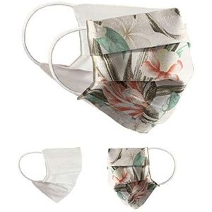 BaF Community-maskers Set van 2 stuks Unisex geïmproviseerd masker Omkeerbaar mondbeschermingsmasker Mond- en neusbescherming Omkeerbaar masker met motief katoen BCI Wasbaar