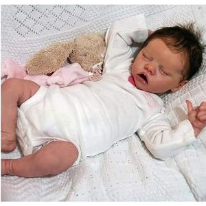 CAMANDY Levensechte Reborn Babypop, 48 cm, handgemaakt, volledig lichaam, siliconen vinyl, realistische baby, reborn jongen, poppen, pasgeborenen, speelgoed