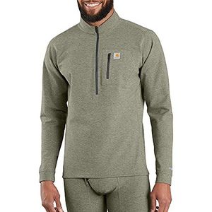 Carhartt Base Force Heavyweight Quarter-Zip Layer Top voor heren, Diep verbrande olijfhe, XL