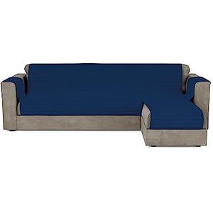 Italian Bed Linen Gewatteerde bankovertrek met schiereiland TRENDY, omkeerbaar, 190 cm, donkerblauw