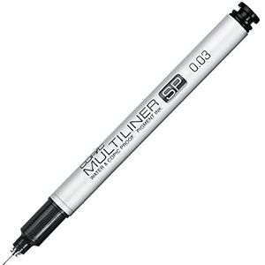 Copic Multiliner SP zwart 0,03 mm, fineliner van aluminium, met zwarte, watervaste pigmentinkt, voor schetsen, tekeningen en illustraties